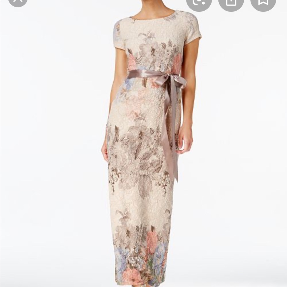 Adrianna Papell floral matelasse gown size 14